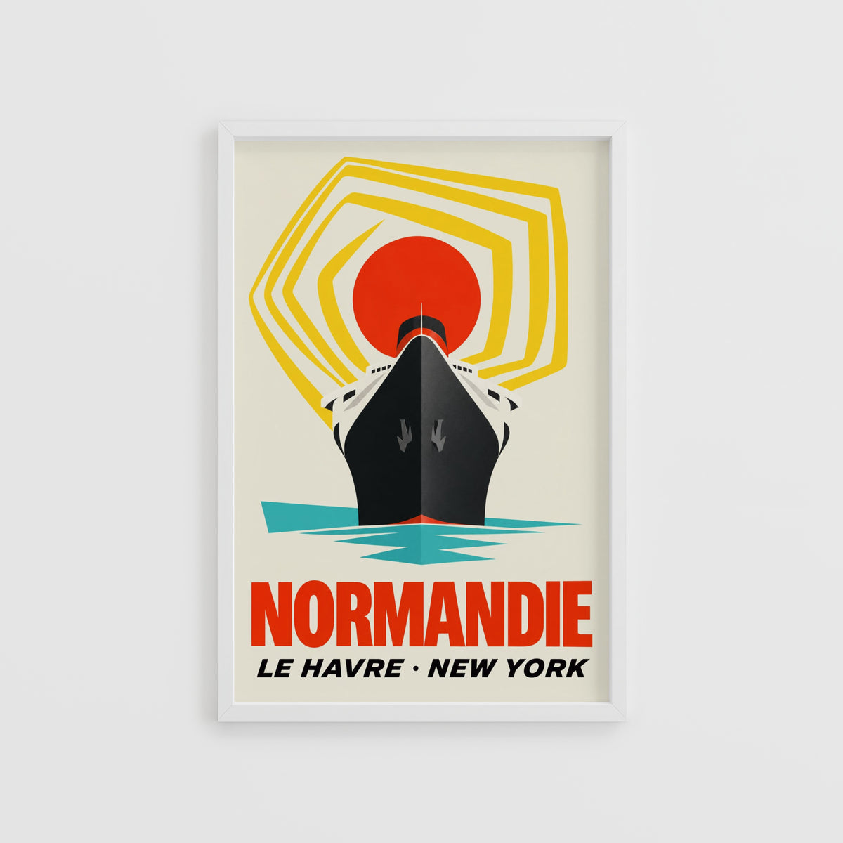 Vintage Normandie Ocean Liner Poster, Le Havre Print