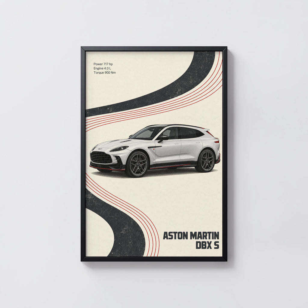 Vintage Aston Martin DBX S Print, Car Poster Wall Art