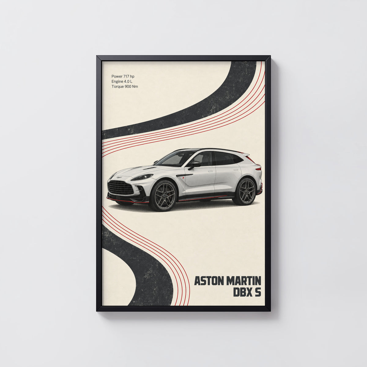 Vintage Aston Martin DBX S Print, Car Poster Wall Art