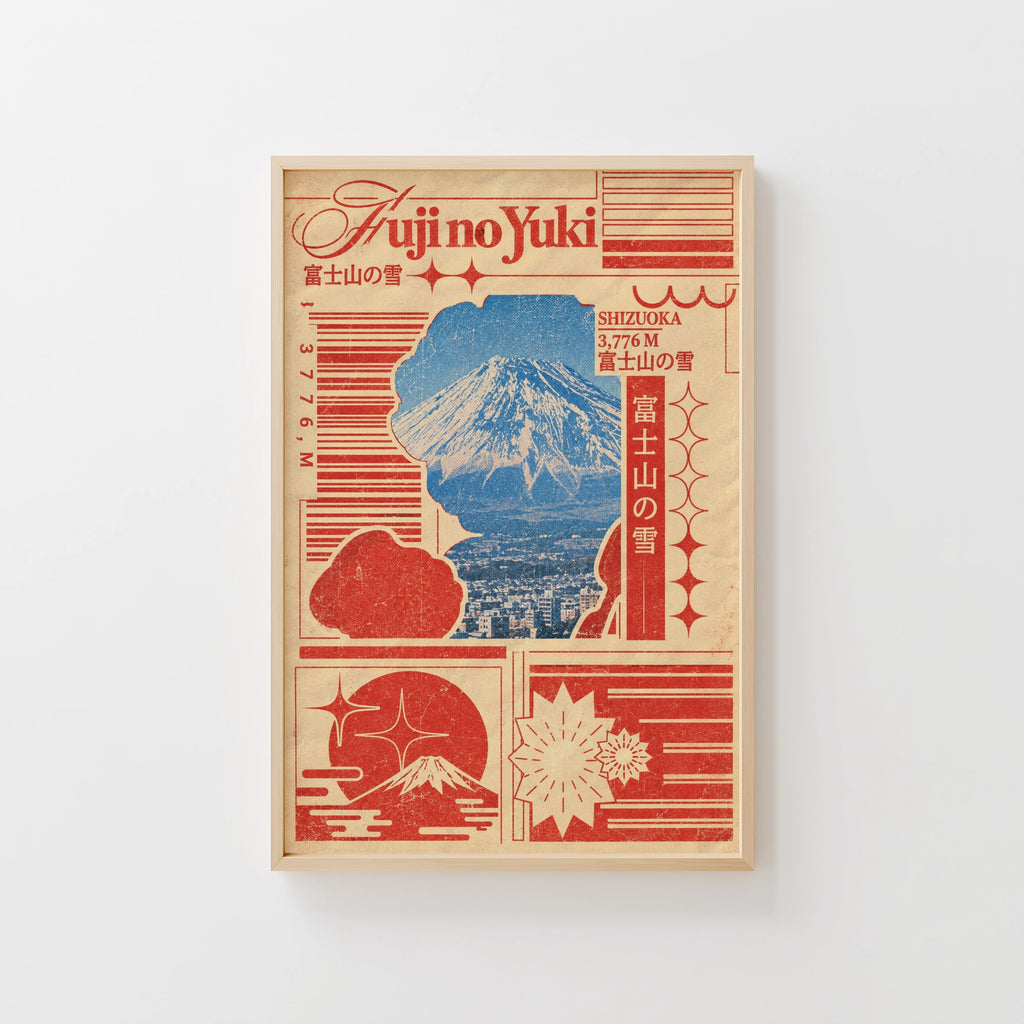 Vintage Mount Fuji Print, Japanese Poster, Wall Art