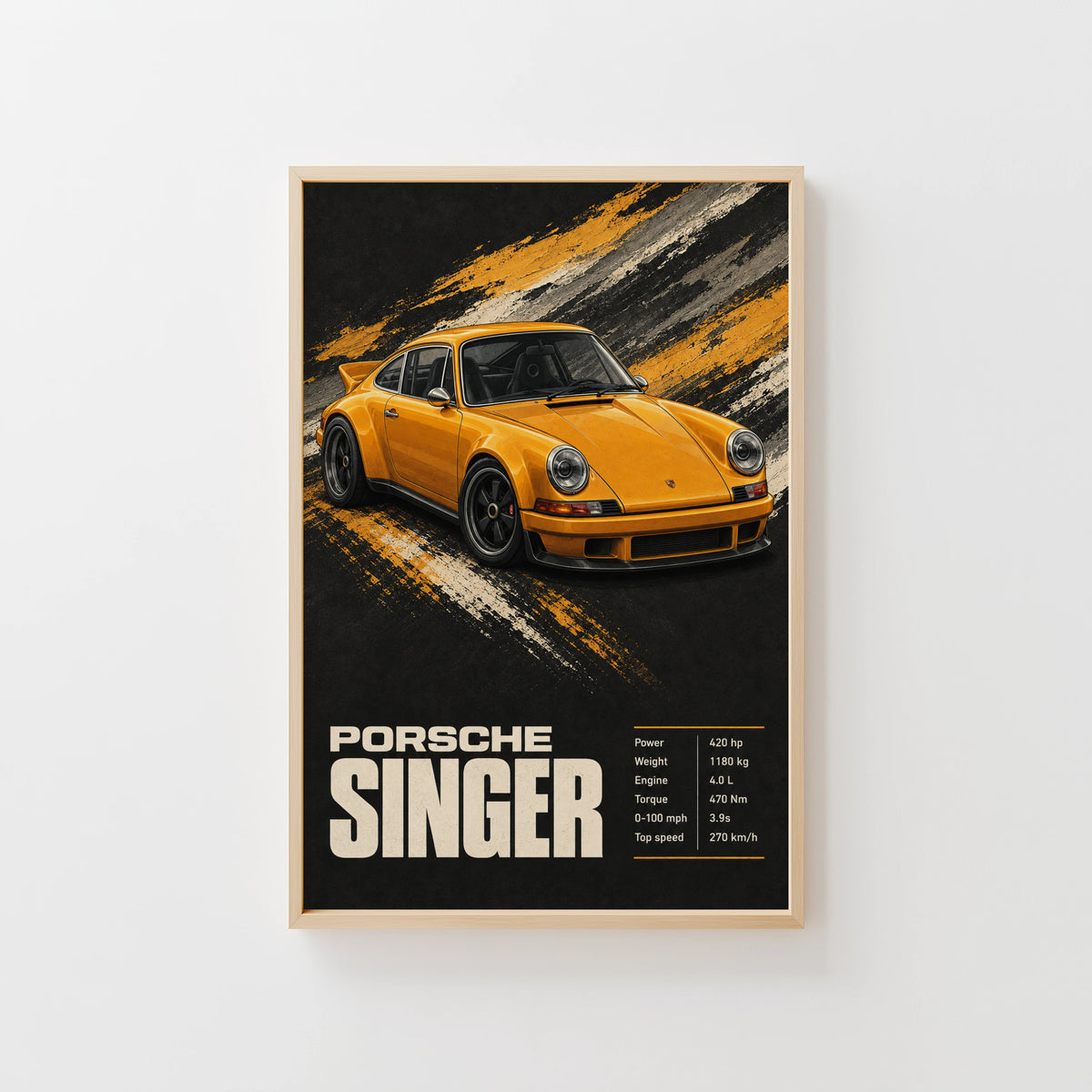 Vintage Porsche Singer Print, Car Wall Art