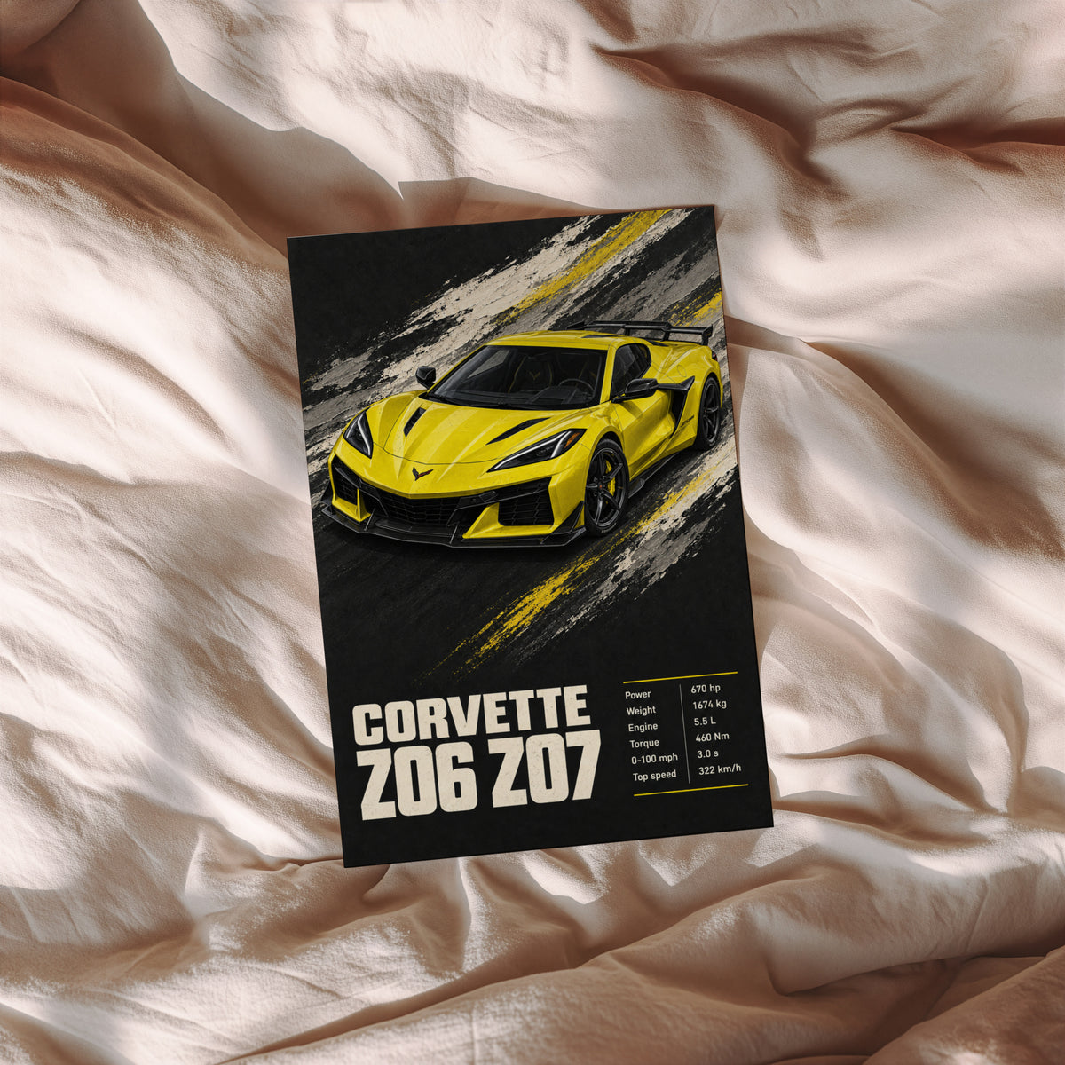 Vintage Corvette Z06 Print, Car Poster, Supercar Wall Art