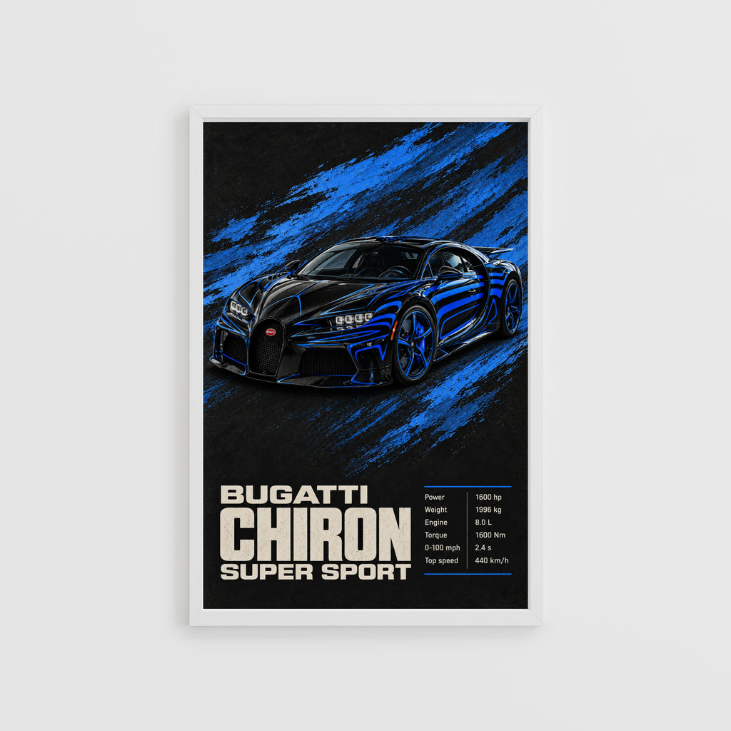 Vintage Bugatti Chiron Super Sport Print, Car Poster