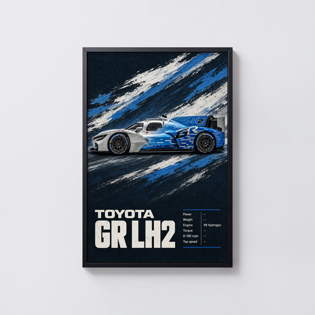 Vintage Toyota GR LH2 Print, Race Car Wall Art