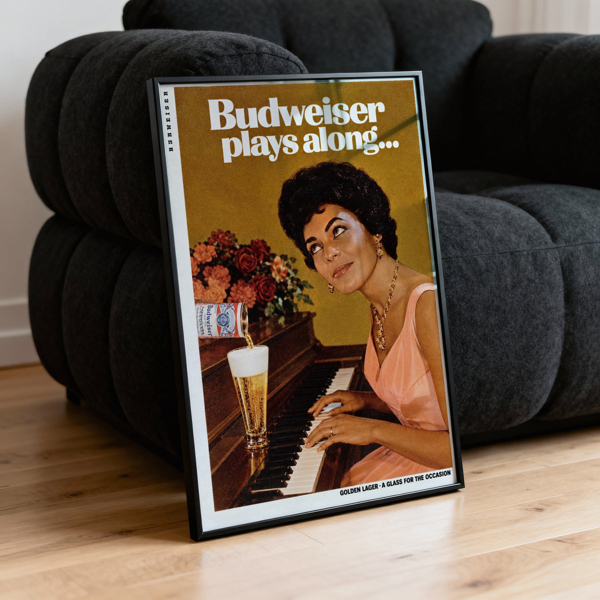 Vintage Piano Beer Poster, Retro Bar Wall Art Print
