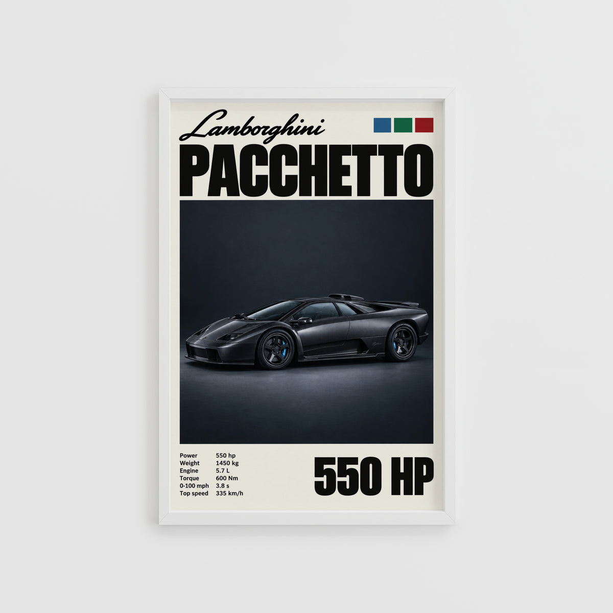 Vintage Lamborghini Print, Supercar Wall Art