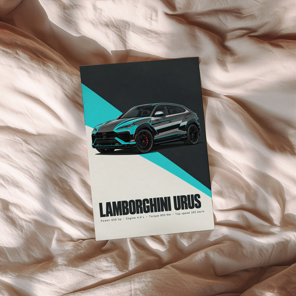 Vintage Lamborghini Urus SUV Print, Car Wall Art