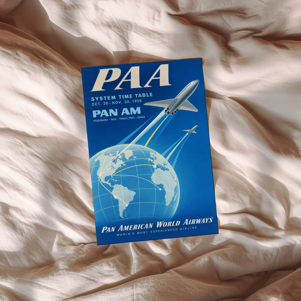 Vintage Pan Am Poster, Airline Wall Art, Aviation Print