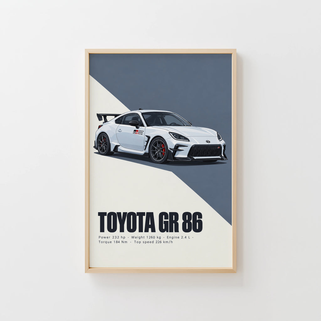 Vintage Toyota GR 86 Print, Car Wall Art