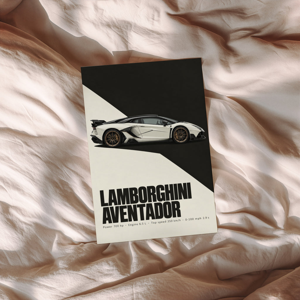 Vintage Lamborghini Aventador Print, Car Poster