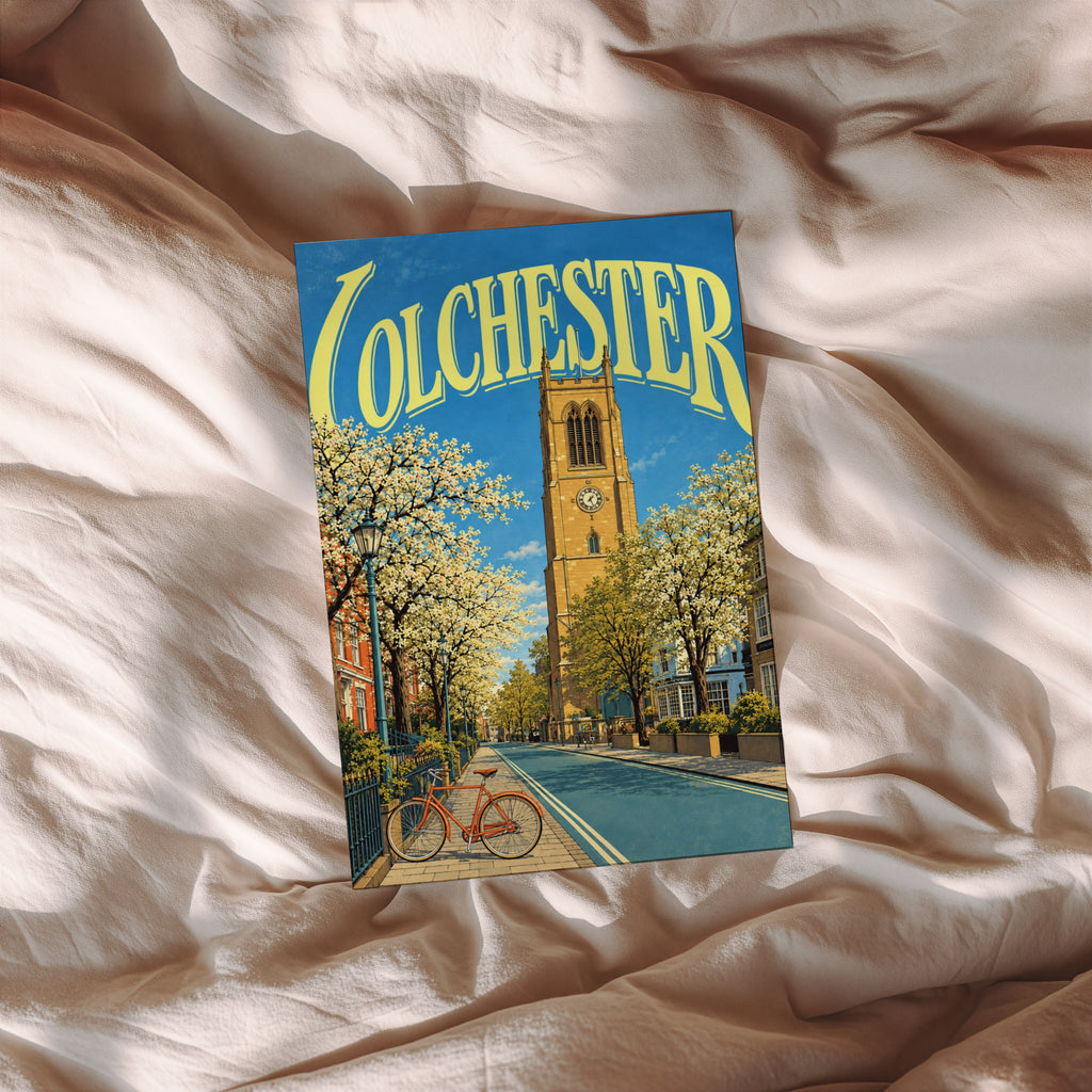 Vintage Colchester Poster, England Wall Art, Spring Print
