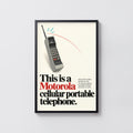 Vintage Motorola Phone Poster, Retro Tech Wall Art Print