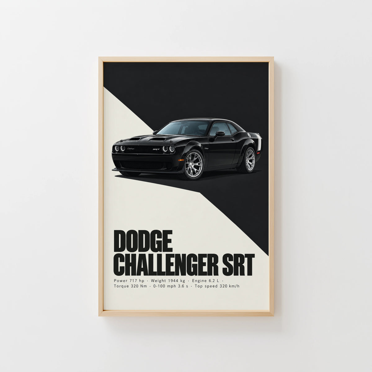 Vintage Dodge Challenger SRT Print, Muscle Car