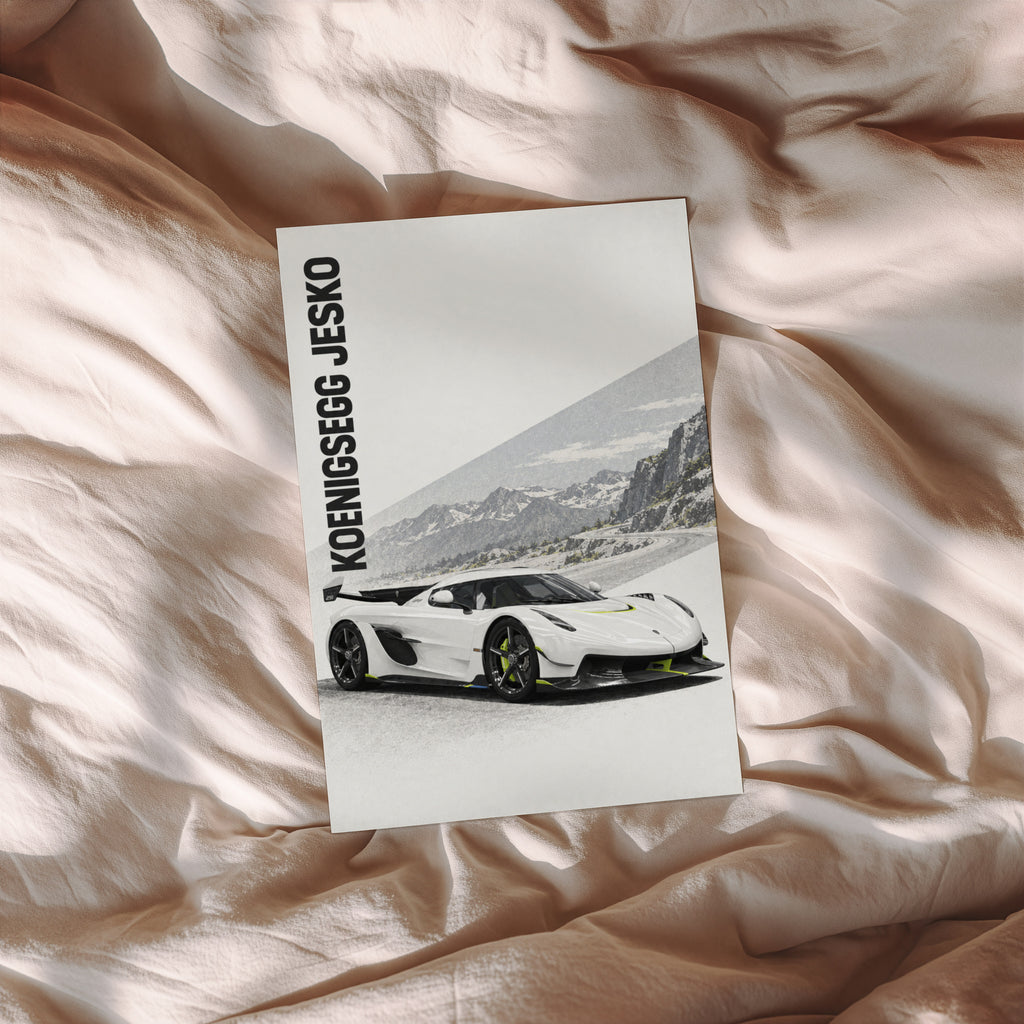 Vintage Koenigsegg Jesko Print, Supercar Wall Art