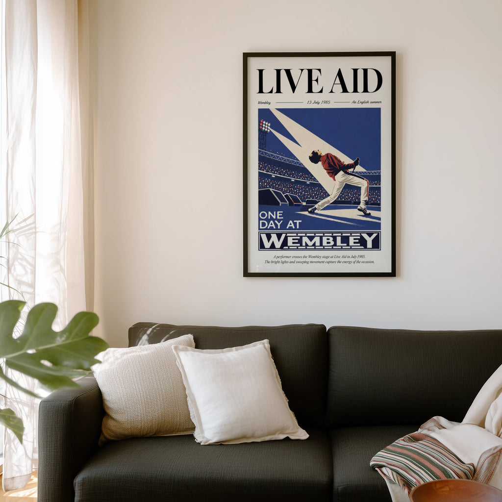 Vintage Wembley Poster, Live Aid 1985 Print, Wall Art