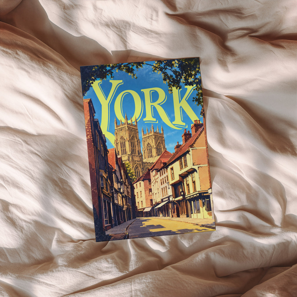 Vintage York Poster, York Minster Wall Art, England Print