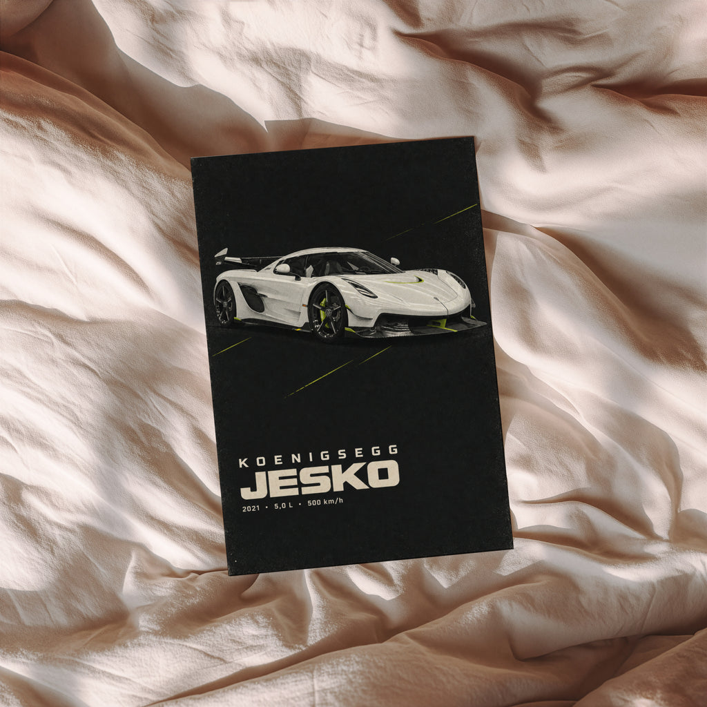 Vintage Koenigsegg Jesko Print, Supercar Wall Art