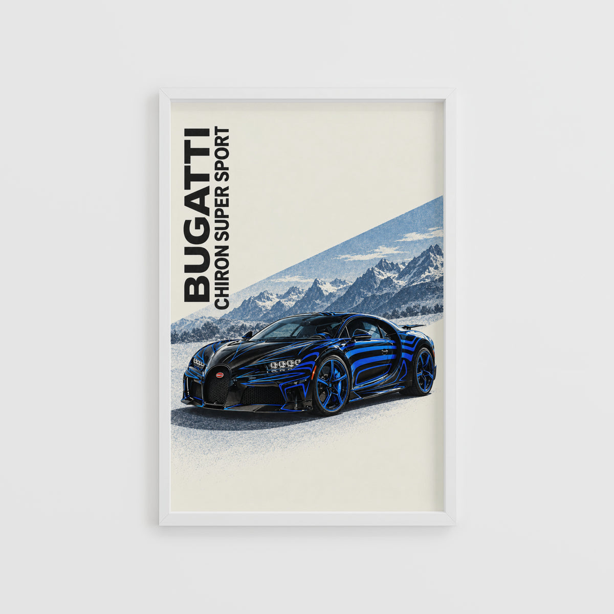 Vintage Bugatti Chiron Print, Car Poster, Wall Art
