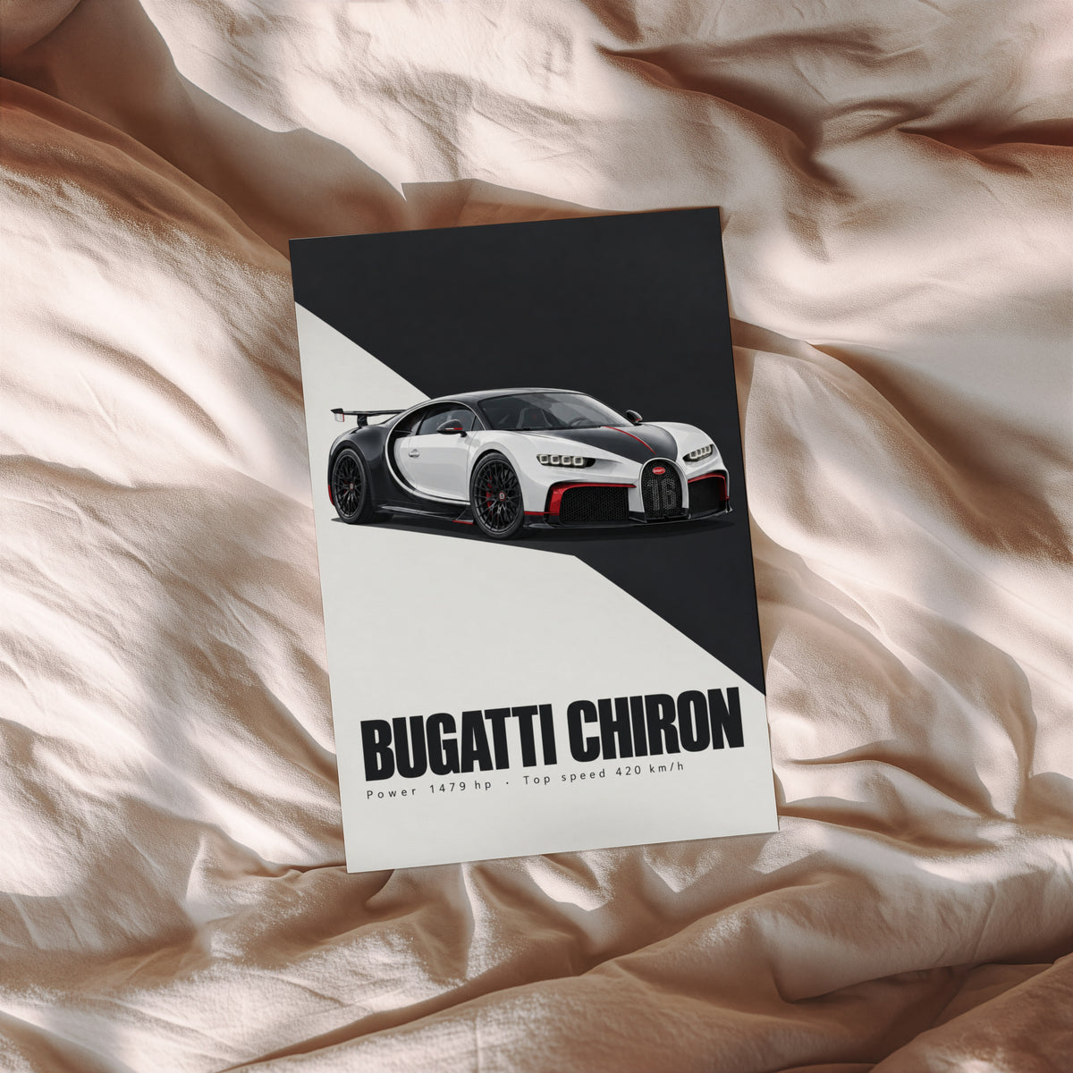Vintage Bugatti Chiron Print, Supercar Wall Art