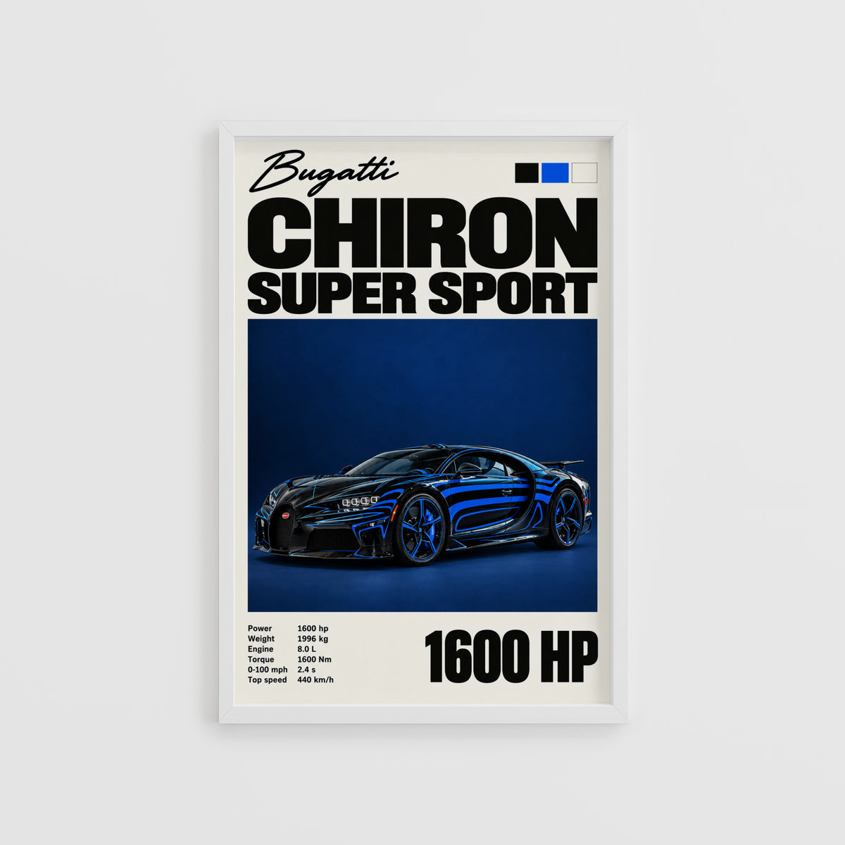 Vintage Bugatti Chiron Super Sport Print, Car Poster
