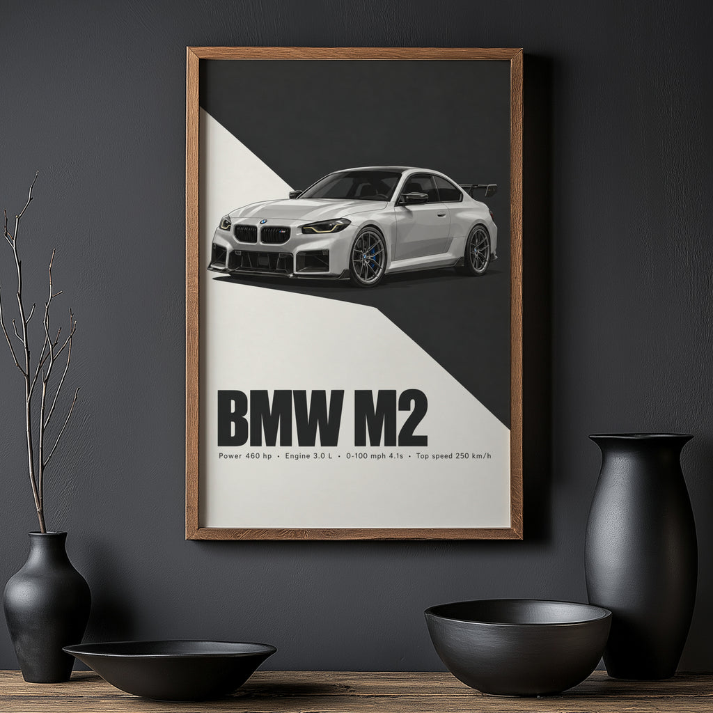Vintage BMW M2 Print, Car Wall Art Gift
