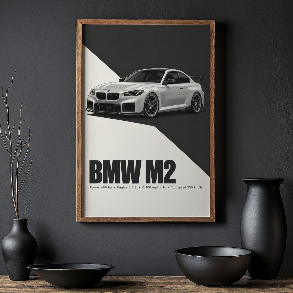 Vintage BMW M2 Print, Car Wall Art Gift