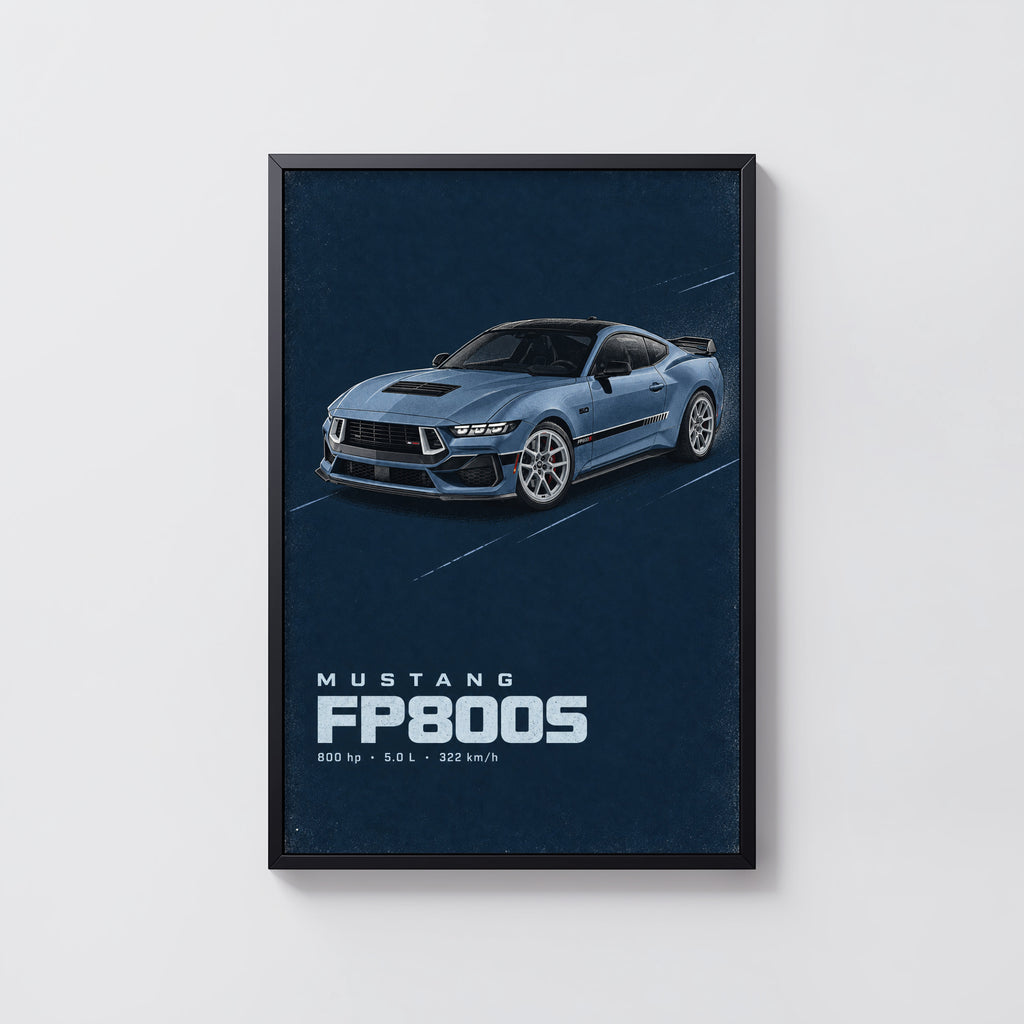 Vintage Mustang FP800S Car Print, Muscle Car Art