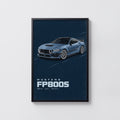 Vintage Mustang FP800S Car Print, Muscle Car Art