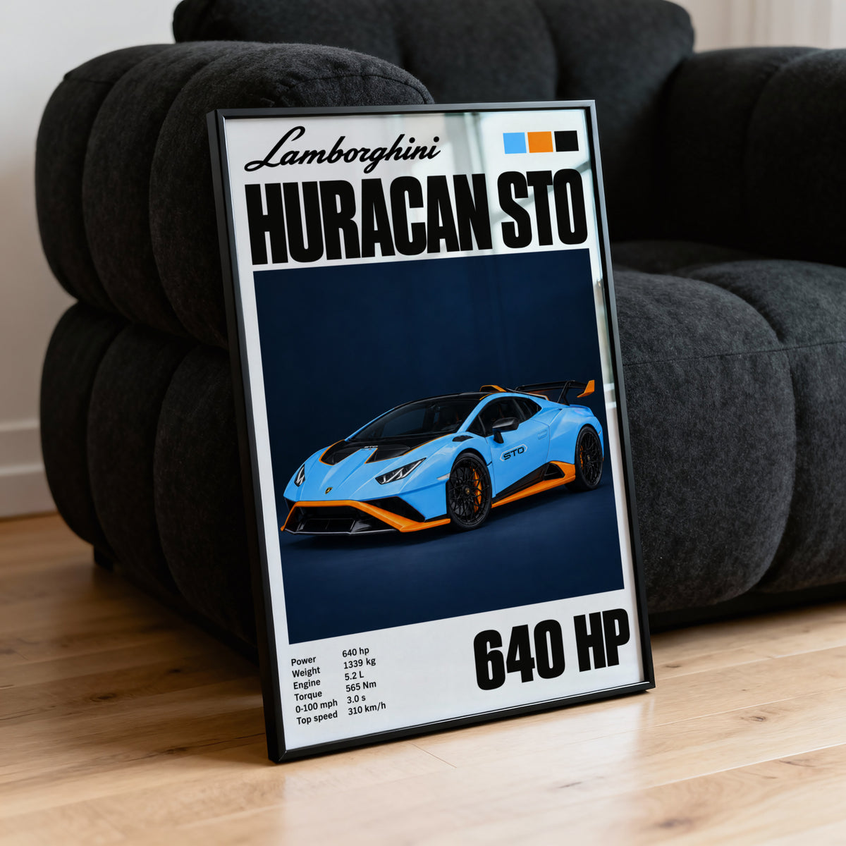 Vintage Lamborghini Huracan STO Print, Car Wall Art
