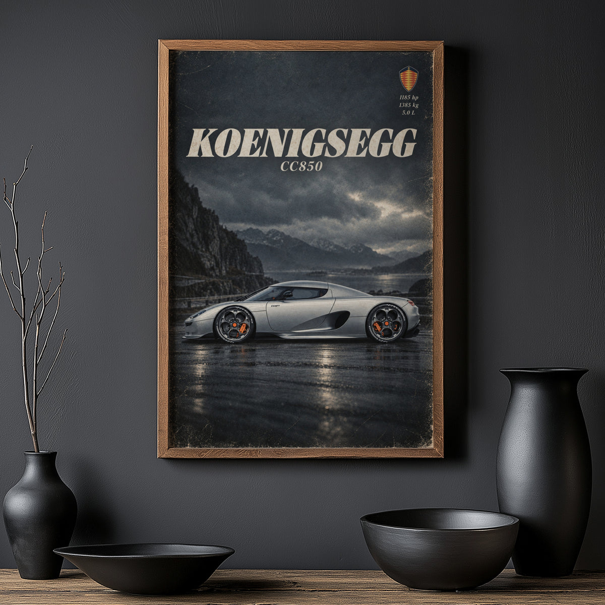 Vintage Koenigsegg CC850 Print, Supercar Wall Art