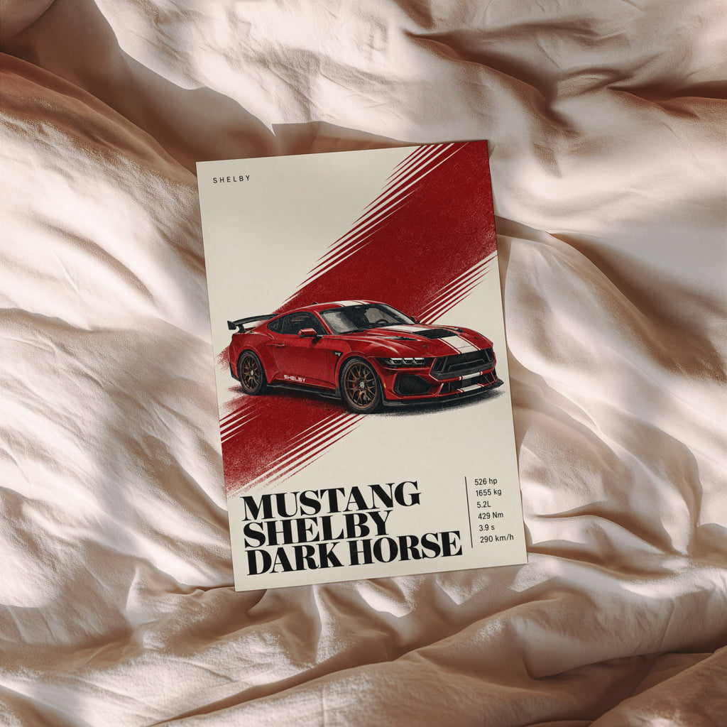 Vintage Mustang Shelby Print, Car Wall Art