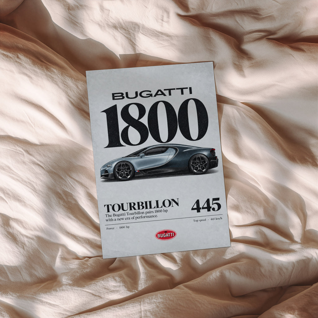 Vintage Bugatti Tourbillon Print, Car Wall Art