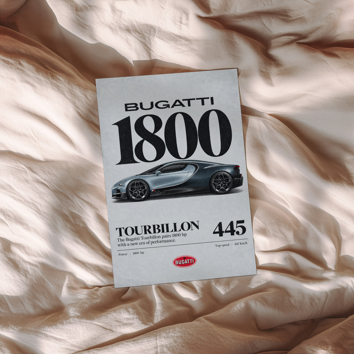Vintage Bugatti Tourbillon Print, Car Wall Art