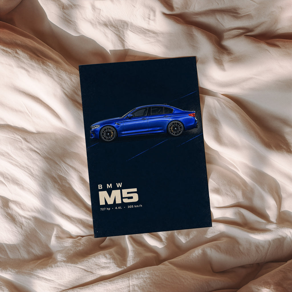 Vintage BMW M5 Car Print, Garage Wall Art