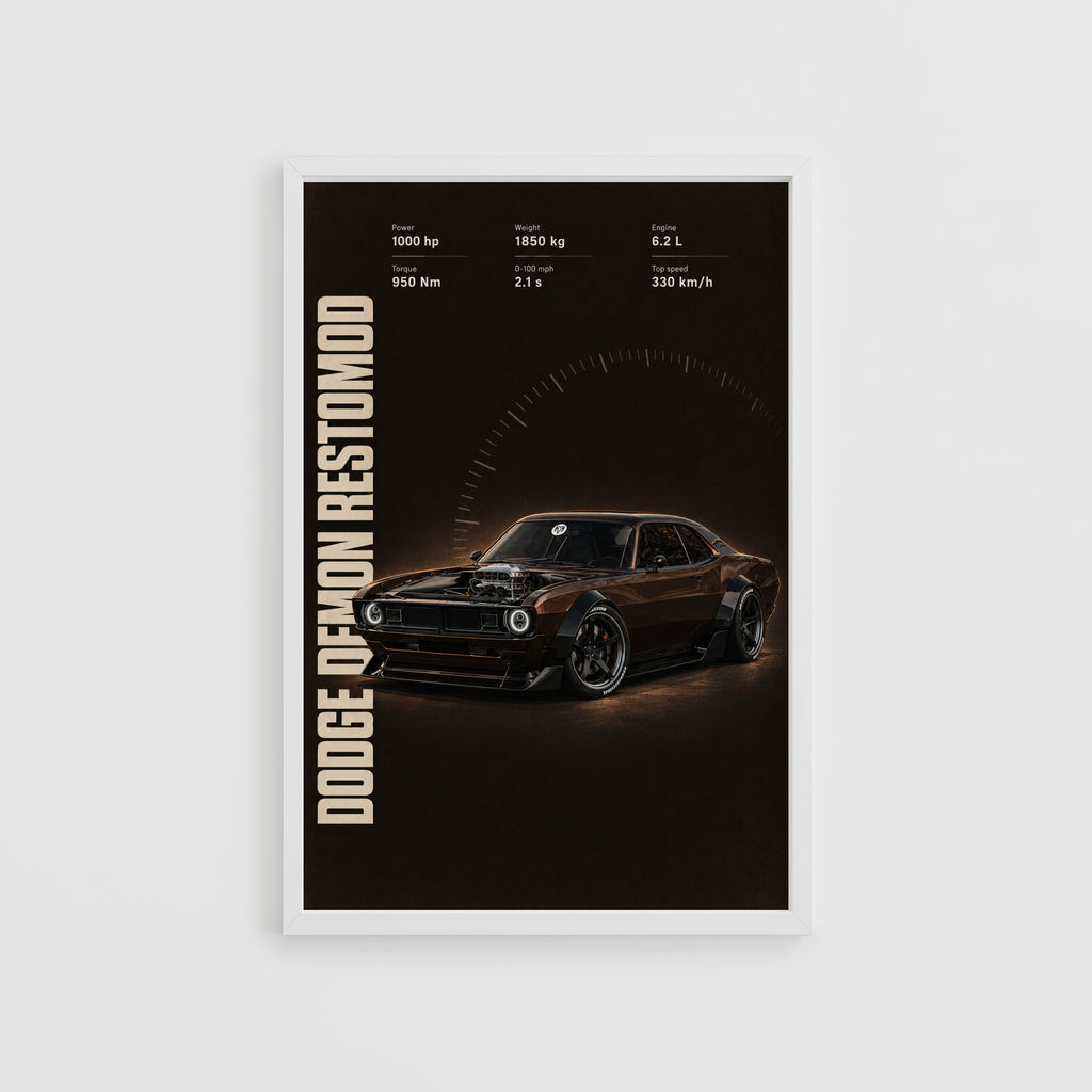 Vintage Dodge Demon Restomod Muscle Car Print