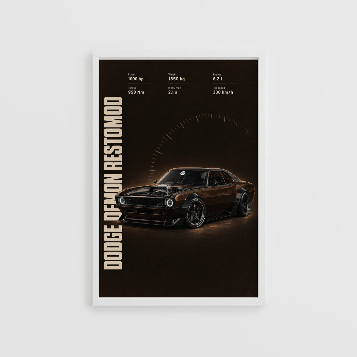 Vintage Dodge Demon Restomod Muscle Car Print