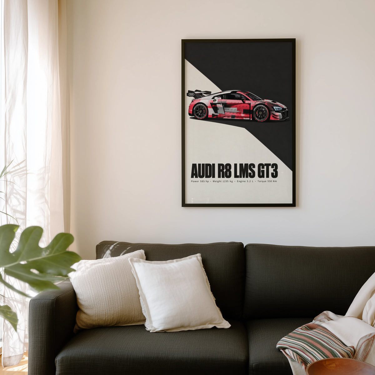 Vintage Audi R8 LMS GT3 Print, Racing Car Poster