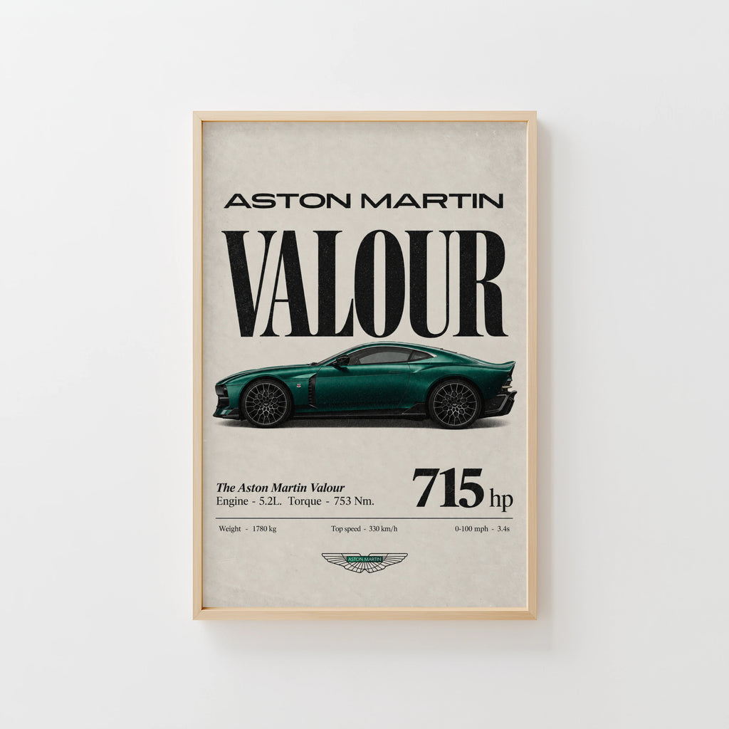 Vintage Aston Martin Valour Print, Car Wall Art