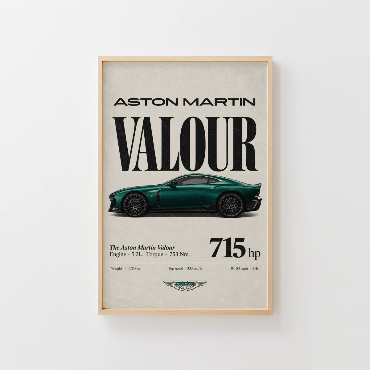 Vintage Aston Martin Valour Print, Car Wall Art