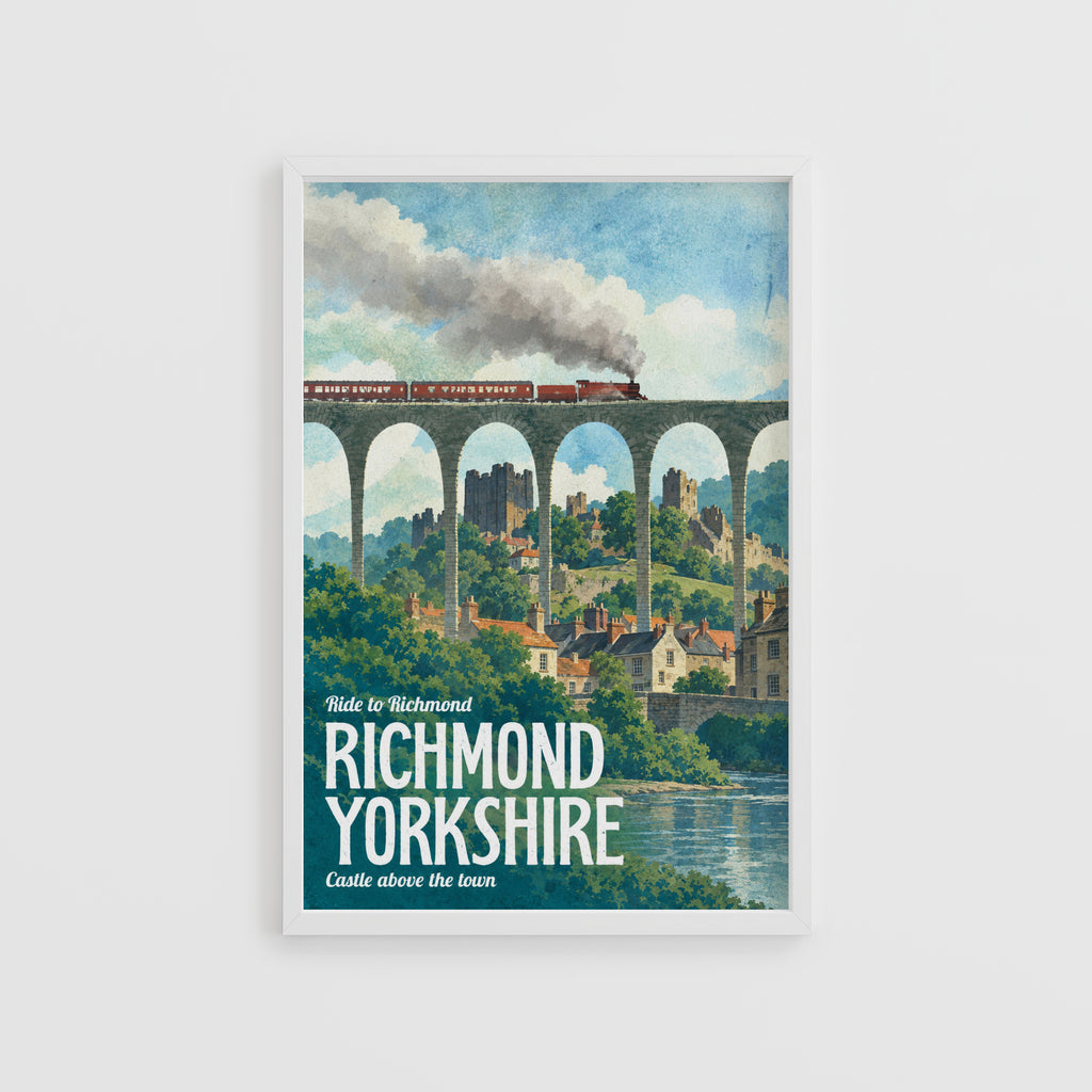 Vintage Richmond Yorkshire Train Print Poster, Wall Art