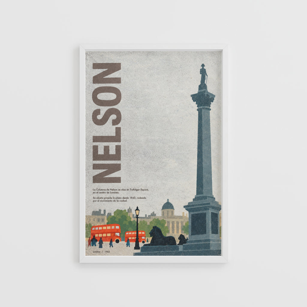 Vintage Nelson's Column Poster, London Wall Art Print