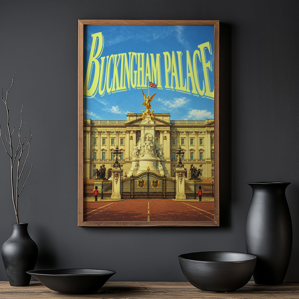 Vintage Buckingham Palace Poster, London Wall Art Print