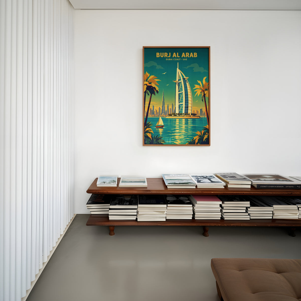 Vintage Burj Al Arab Dubai Poster, Travel Wall Art, Print