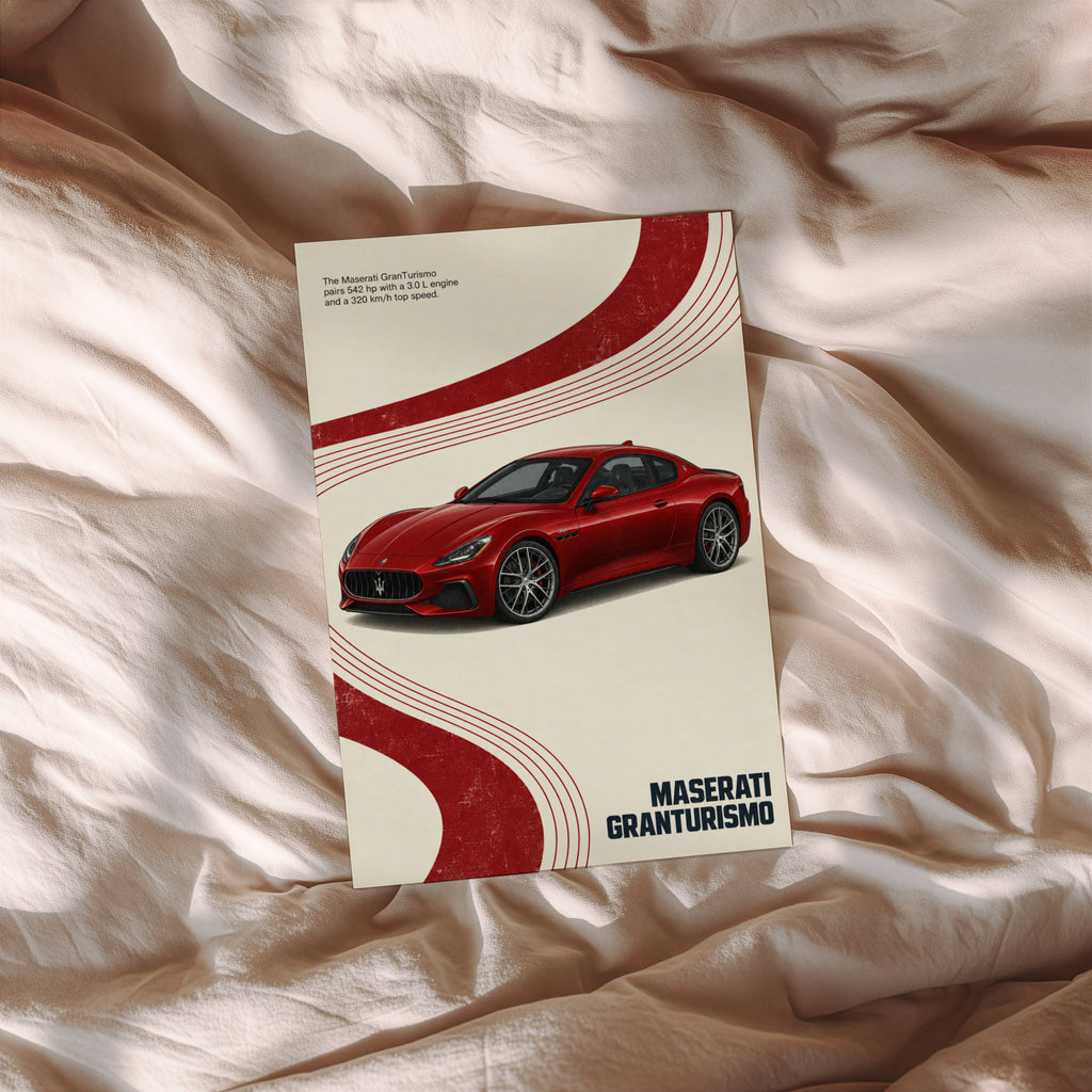 Vintage Maserati GranTurismo Print, Car Wall Art