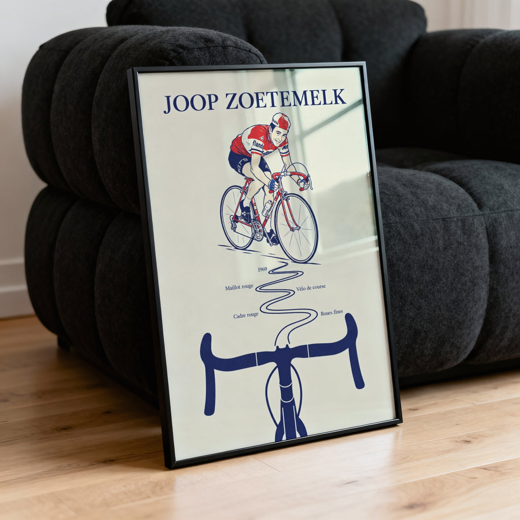 Vintage Joop Zoetemelk Cycling Poster, Retro Wall Art Print