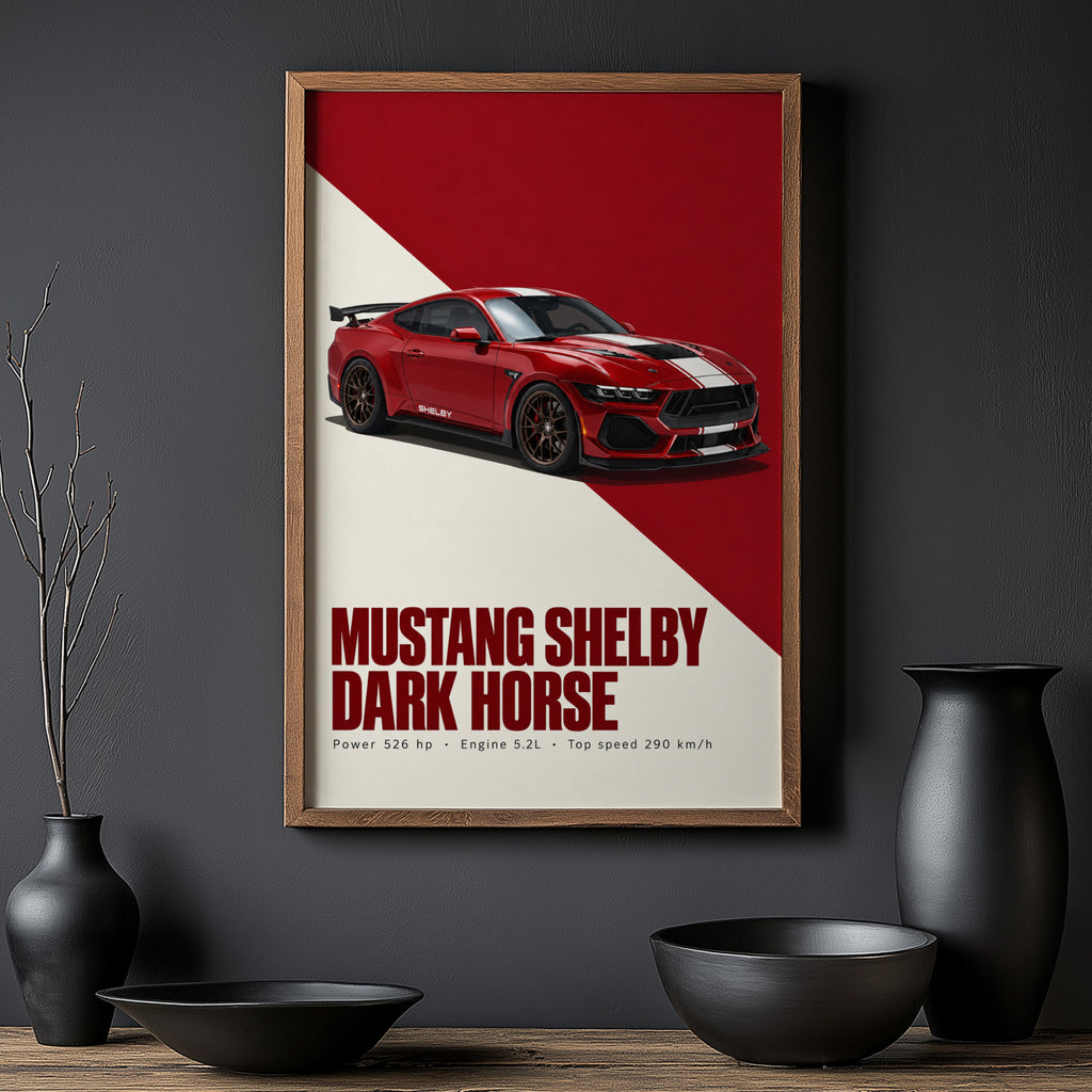 Vintage Mustang Shelby Print, Car Wall Art