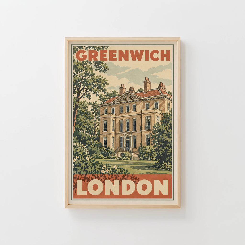 Vintage Greenwich London Poster, Georgian House Print