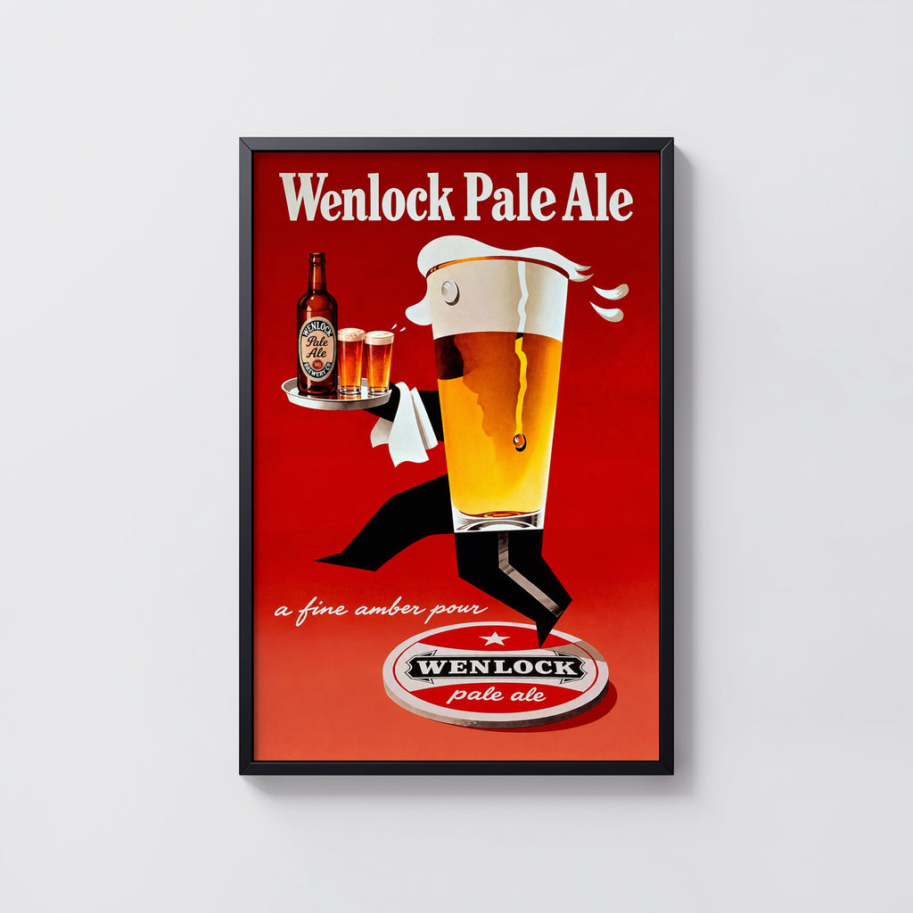 Vintage Wenlock Pale Ale Beer Print and Poster, Pub Art