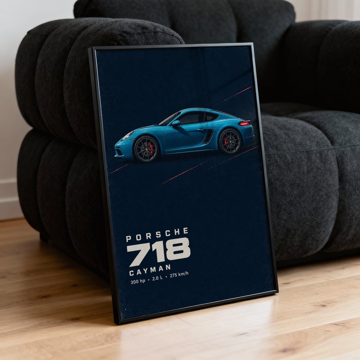 Vintage Porsche 718 Cayman Print, Car Wall Art