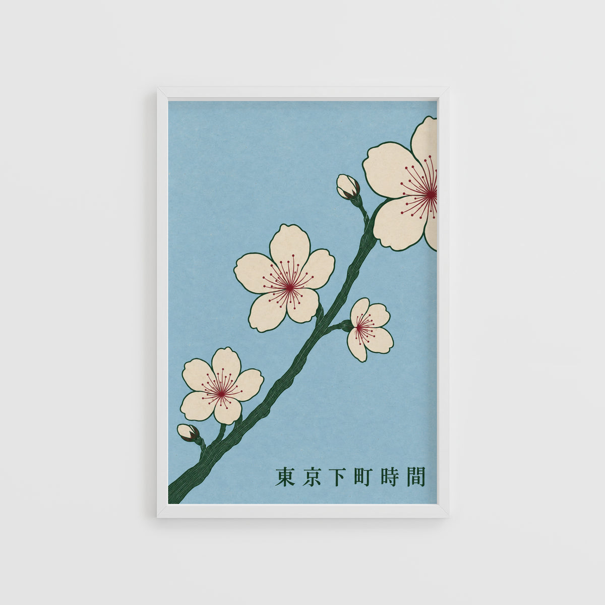 Vintage Cherry Blossom Print, Japanese Sakura Poster